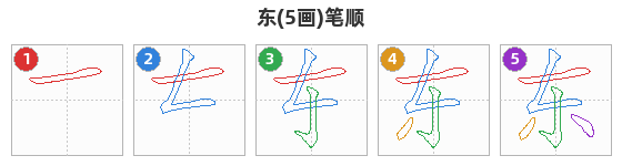 东笔顺分解图