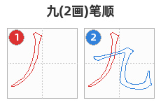 九笔顺分解图