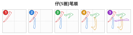 仔笔顺分解图