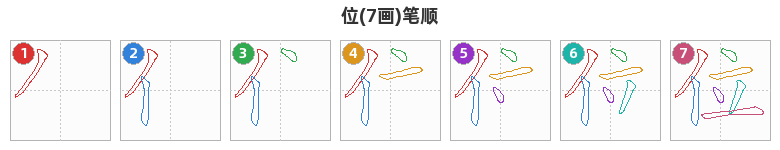 位笔顺分解图