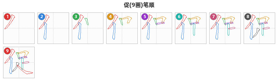 促笔顺分解图