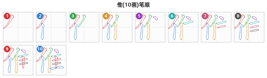 倠笔顺分解图