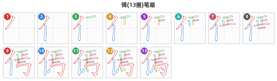 傿笔顺分解图