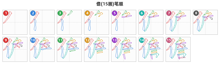 儋笔顺分解图