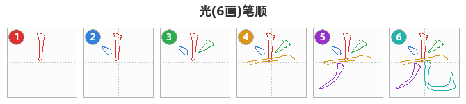 光笔顺分解图