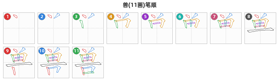 兽笔顺分解图