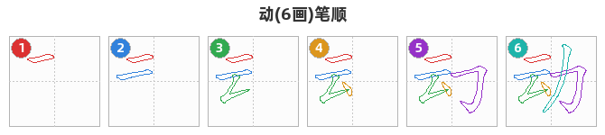 动笔顺分解图