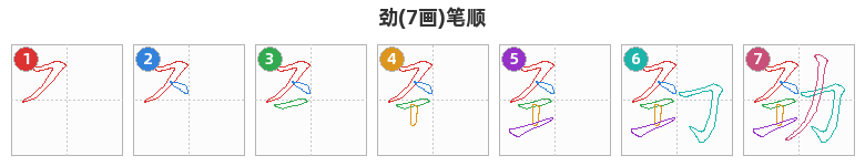 劲笔顺分解图