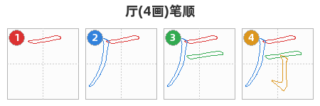 厅笔顺分解图