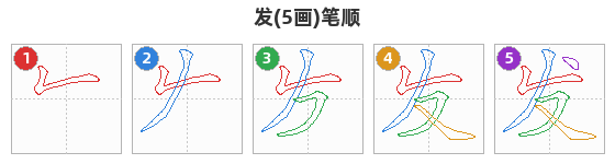 发笔顺分解图