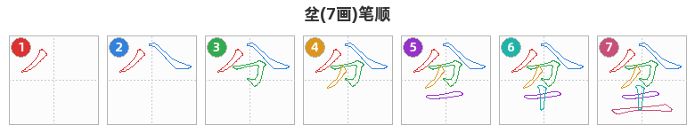 坌笔顺分解图