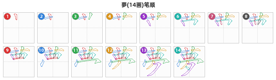 夢笔顺分解图