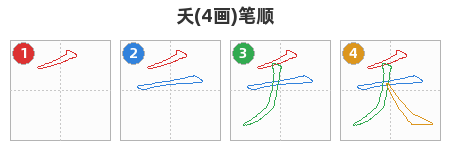 夭笔顺分解图