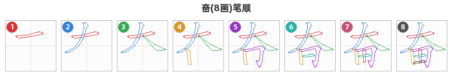 奋笔顺分解图