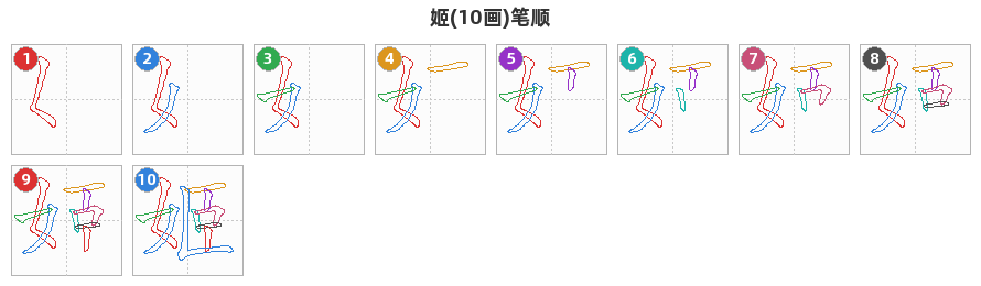 姬笔顺分解图