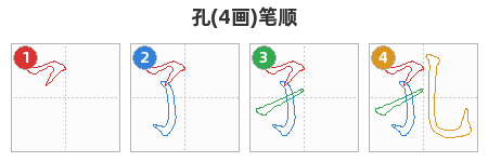 孔笔顺分解图