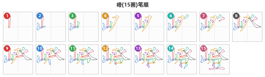 嶝笔顺分解图