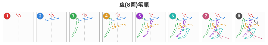 废笔顺分解图