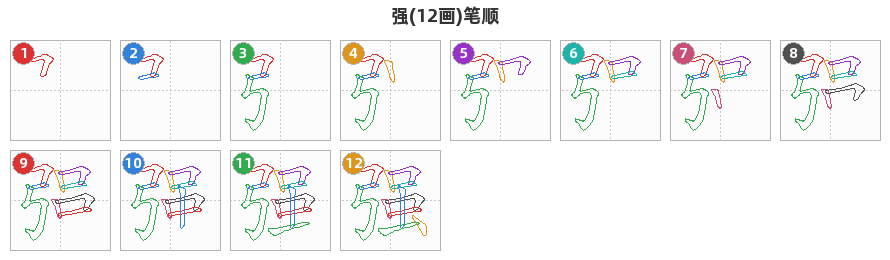 强笔顺分解图
