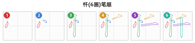 忏笔顺分解图