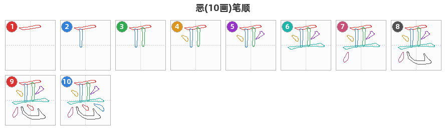 恶笔顺分解图