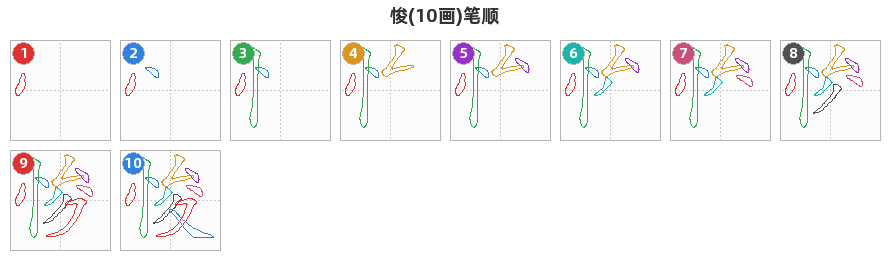 悛笔顺分解图