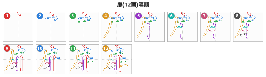 扉笔顺分解图