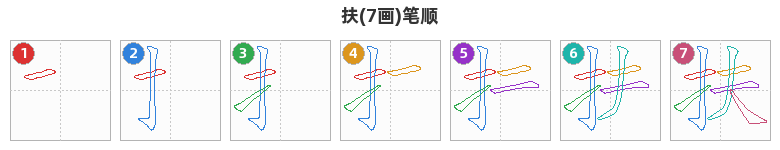 扶笔顺分解图