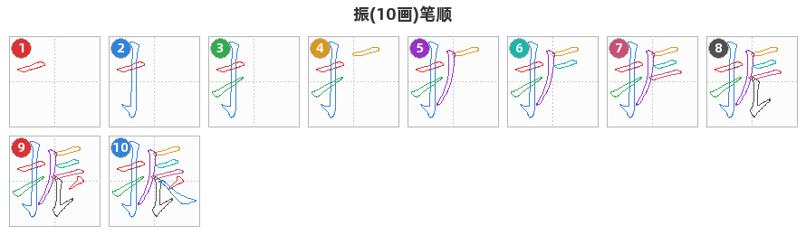 振笔顺分解图