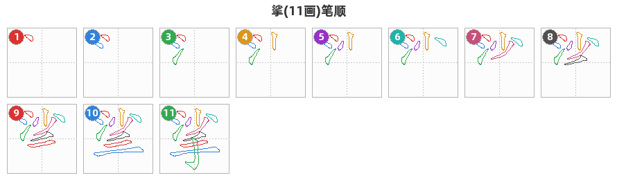 挲笔顺分解图