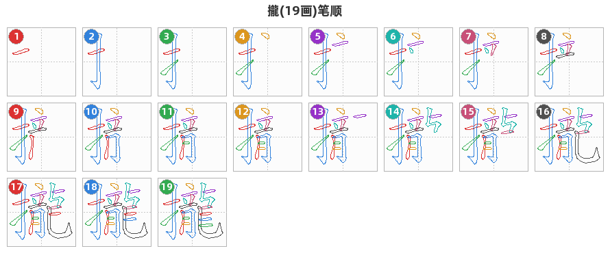 攏笔顺分解图