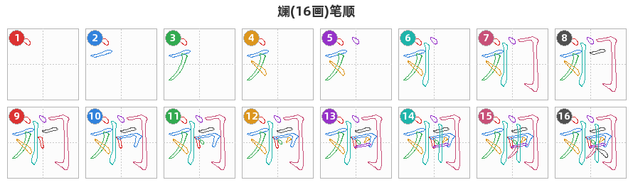 斓笔顺分解图