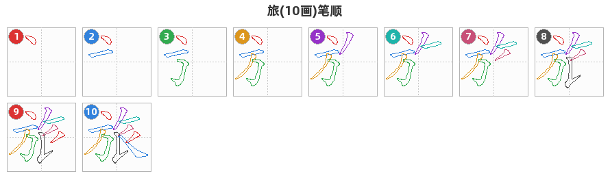 旅笔顺分解图