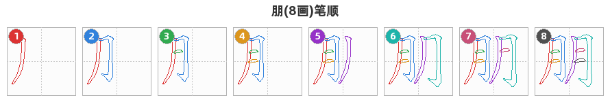 朋笔顺分解图