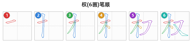 权笔顺分解图