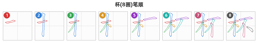 杯笔顺分解图