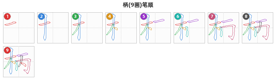 柄笔顺分解图