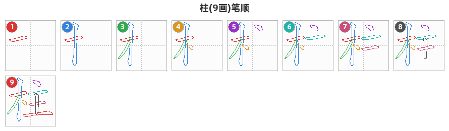 柱笔顺分解图