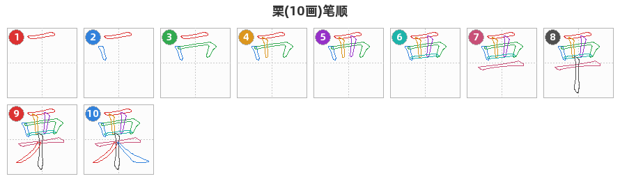 栗笔顺分解图