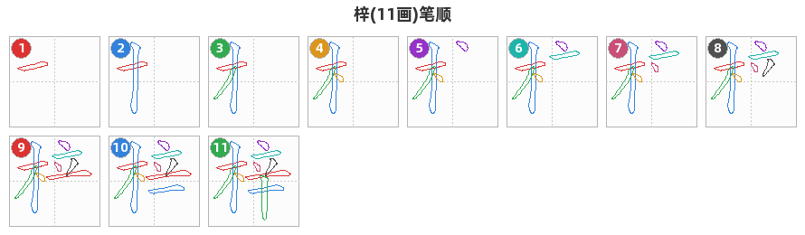 梓笔顺分解图
