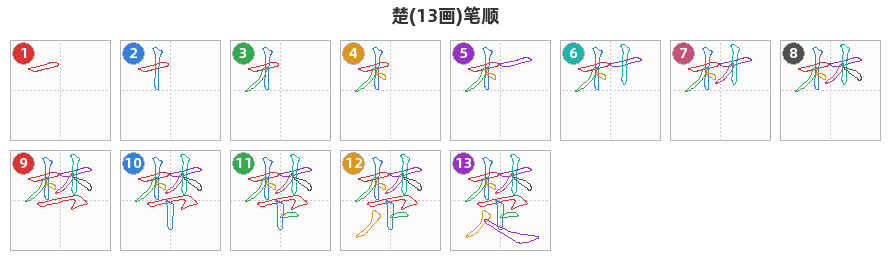楚笔顺分解图