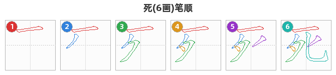 死笔顺分解图