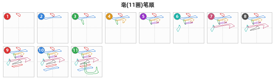 毫笔顺分解图