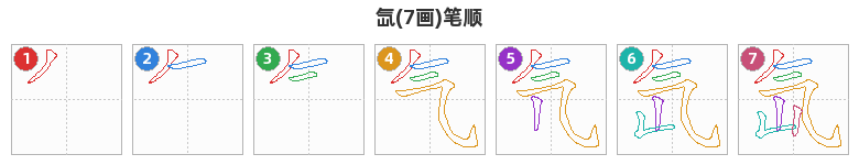 氙笔顺分解图