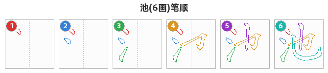 池笔顺分解图