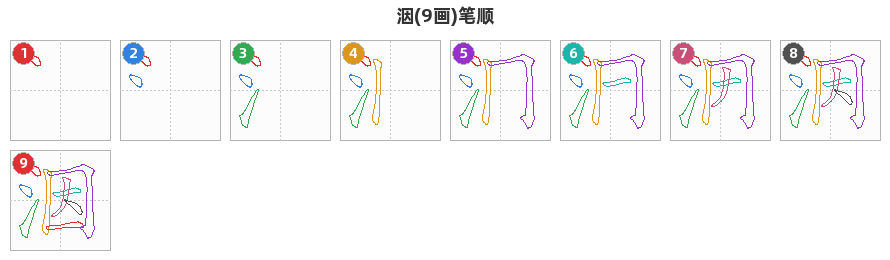 洇笔顺分解图