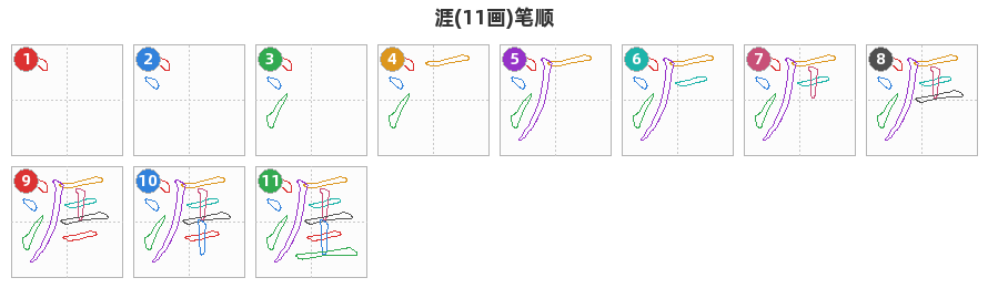 涯笔顺分解图