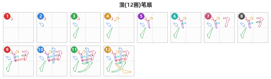 溲笔顺分解图