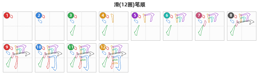 滑笔顺分解图