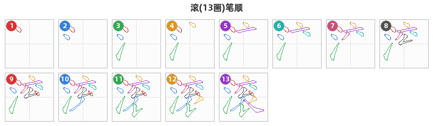 滚笔顺分解图